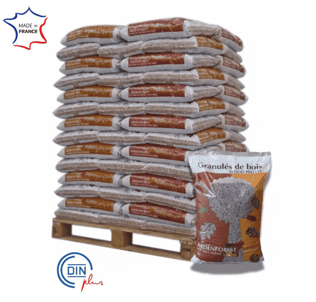 Ardenforest Holzpellets DINplus – Palette 70 Sack à 15 kg (1.050 kg)
