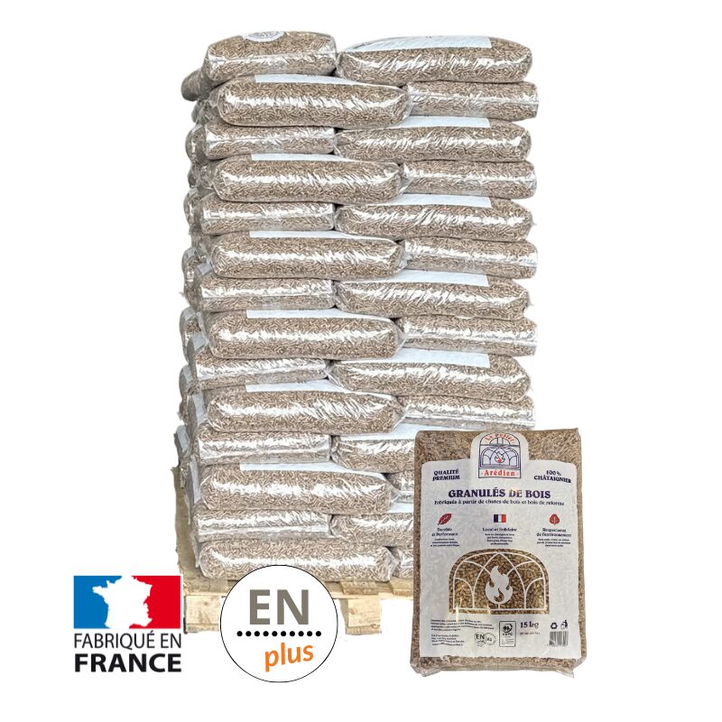 Arédien Holzpellets – Palette 70 Säcke à 15 kg (1.050 kg)