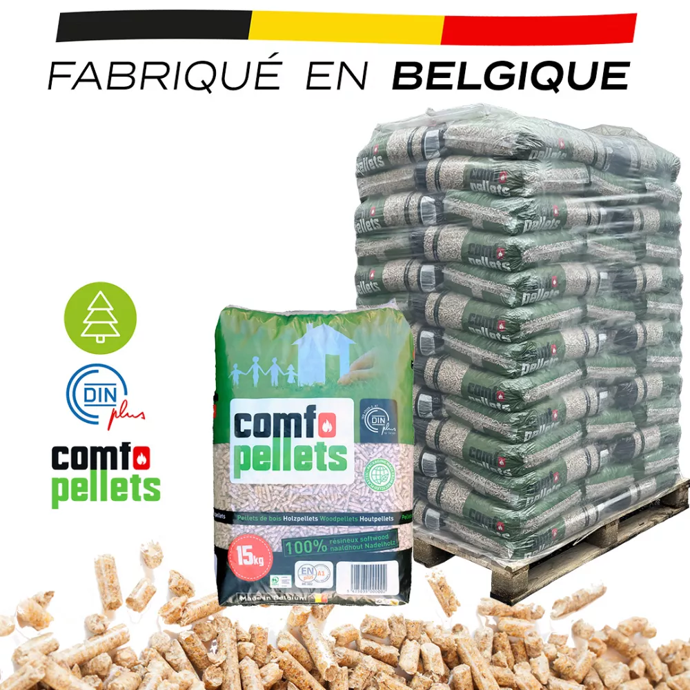 Comfo Pellets – Holzpellets-Palette 65 Sack à 15 kg (975 kg)
