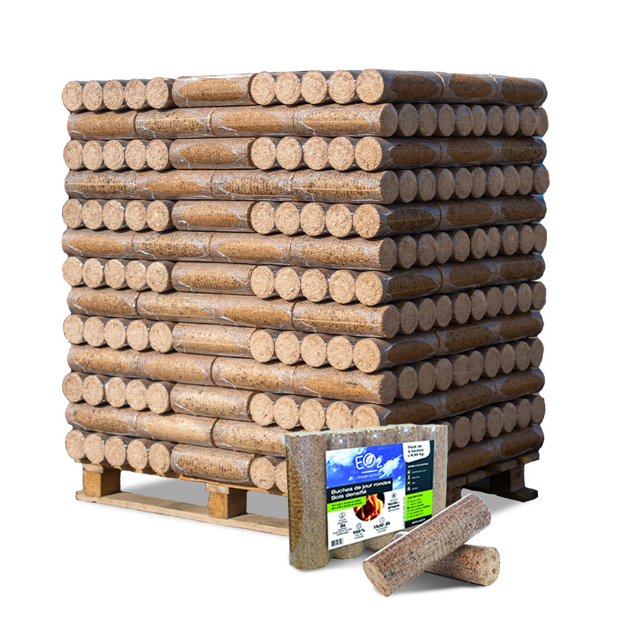EO2 Tages-Holzbriketts Palette 520 Stück – ca. 1 Tonne