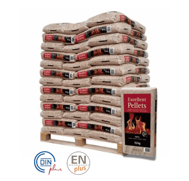 Excellent Pellets DINplus/ENplus A1 – Palette 70 Sack à 15 kg (1.050 kg)