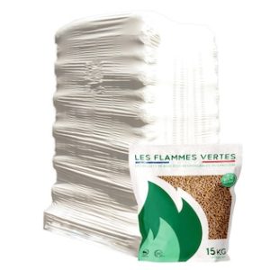 Flamme Verte Holzpellets – Palette 65 Sack à 15 kg (975 kg)