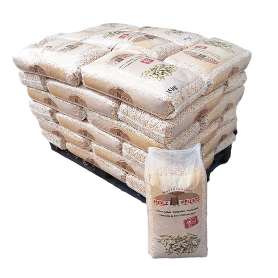 Holz Westerwalder Pellets – Halbpalette 36 Sack à 15 kg (540 kg)