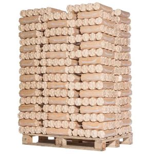 Holzbriketts 100 % Nadelholz – Palette 960 kg (96 × 5 Stück)