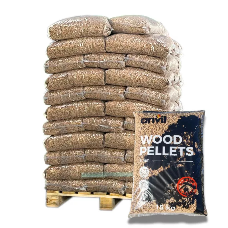 Holzpellets Anvil Premium – ENplus A1, 84 Sack à 15 kg (1260 kg)