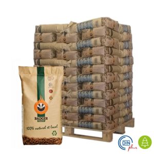 Holzpellets Badger – Palette 65 Papiersack à 15 kg (975 kg)