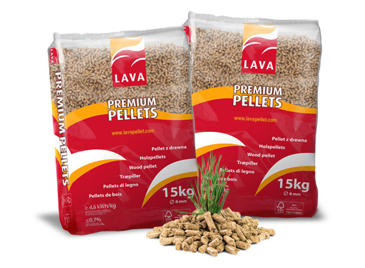 Holzpellets Lava – 100 % Nadelholz, FSC-zertifiziert, 65 Sack à 15 kg