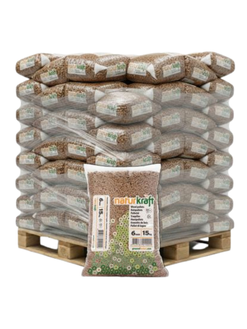 Holzpellets Naturkraft DINplus ENplus A1 – Palette 66 Sack à 15 kg