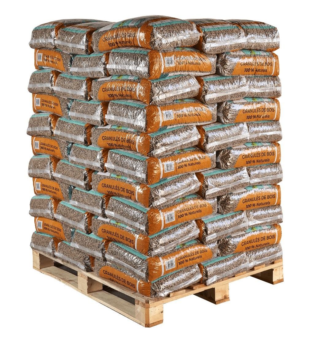 Holzpellets Pépites – Palette 70 Sack à 15 kg (1.050 kg)