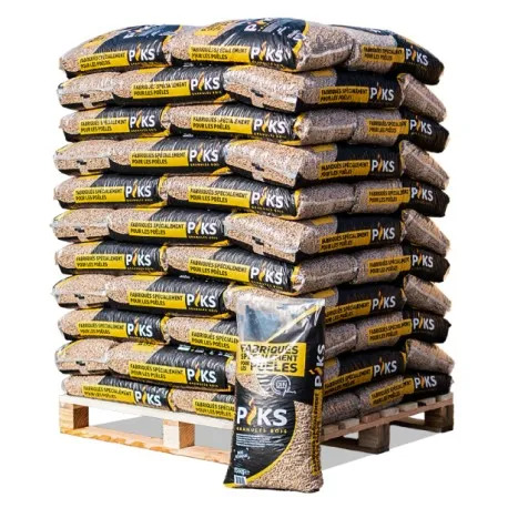 Holzpellets Piks DINplus – Spezial Pelletofen, Palette 66 Sack à 15 kg (990 kg)