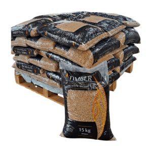 Timber Holzpellets – Halbpalette 36 Sack à 15 kg (540 kg)