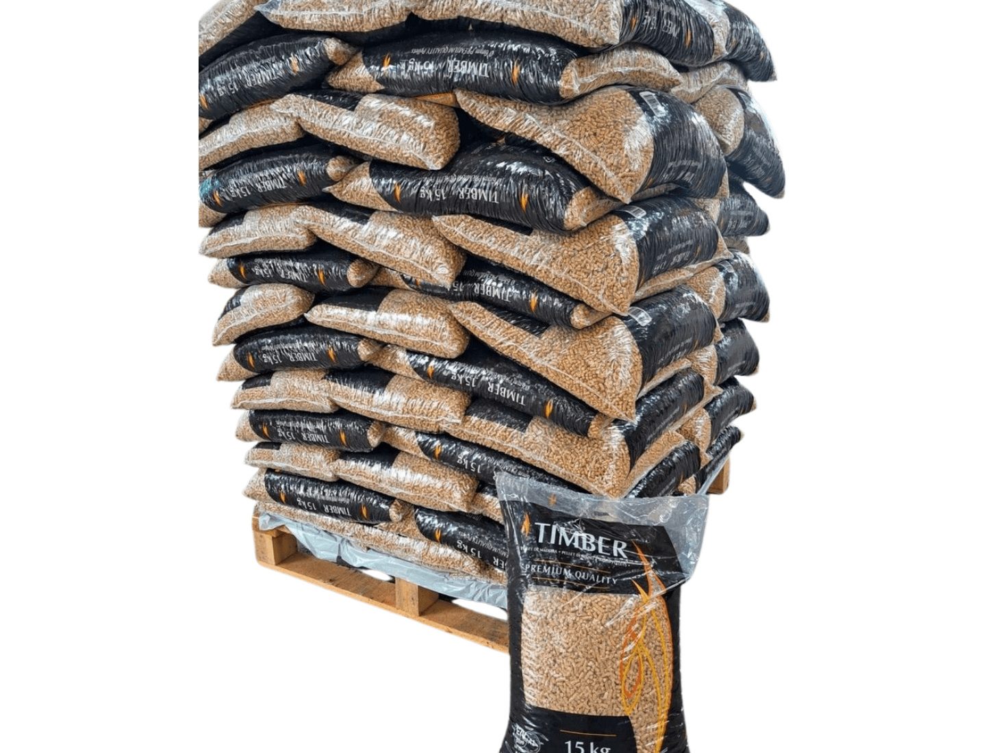 Timber Holzpellets – Vollpalette 78 Sack à 15 kg (1.170 kg)