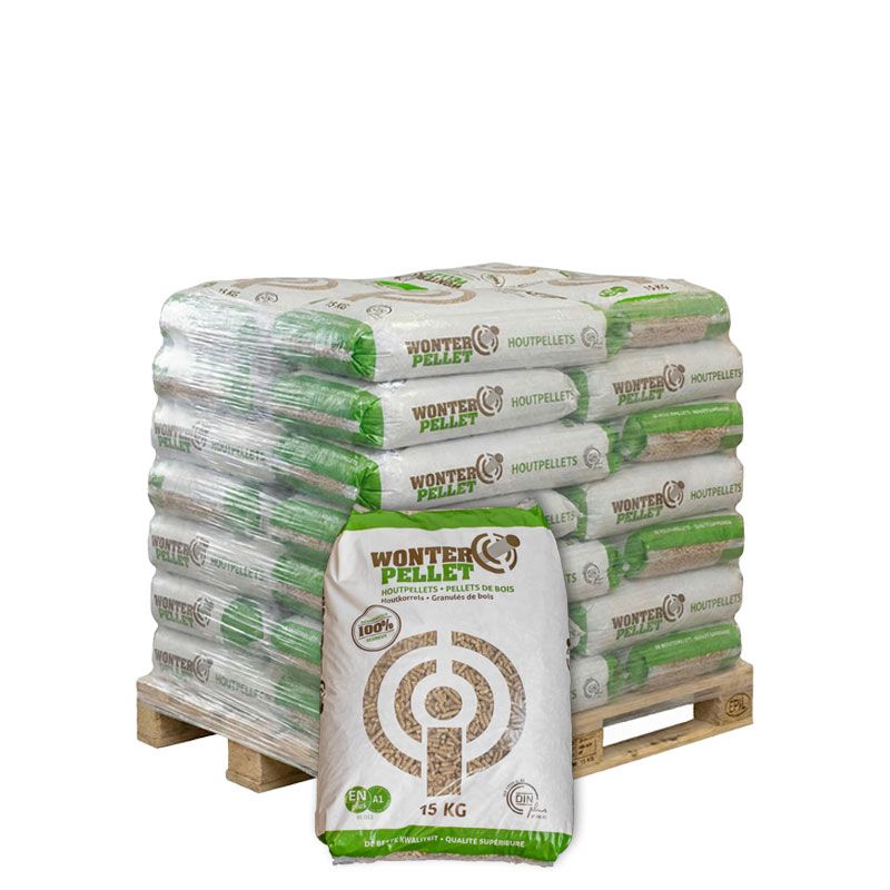 Wonderspan Holzpellets – Halbpalette 35 Sack à 15 kg (525 kg)
