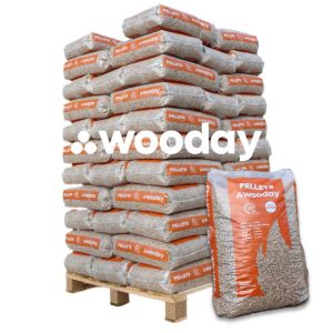 Wooday Holzpellets DINplus – Palette 65 Sack à 15 kg